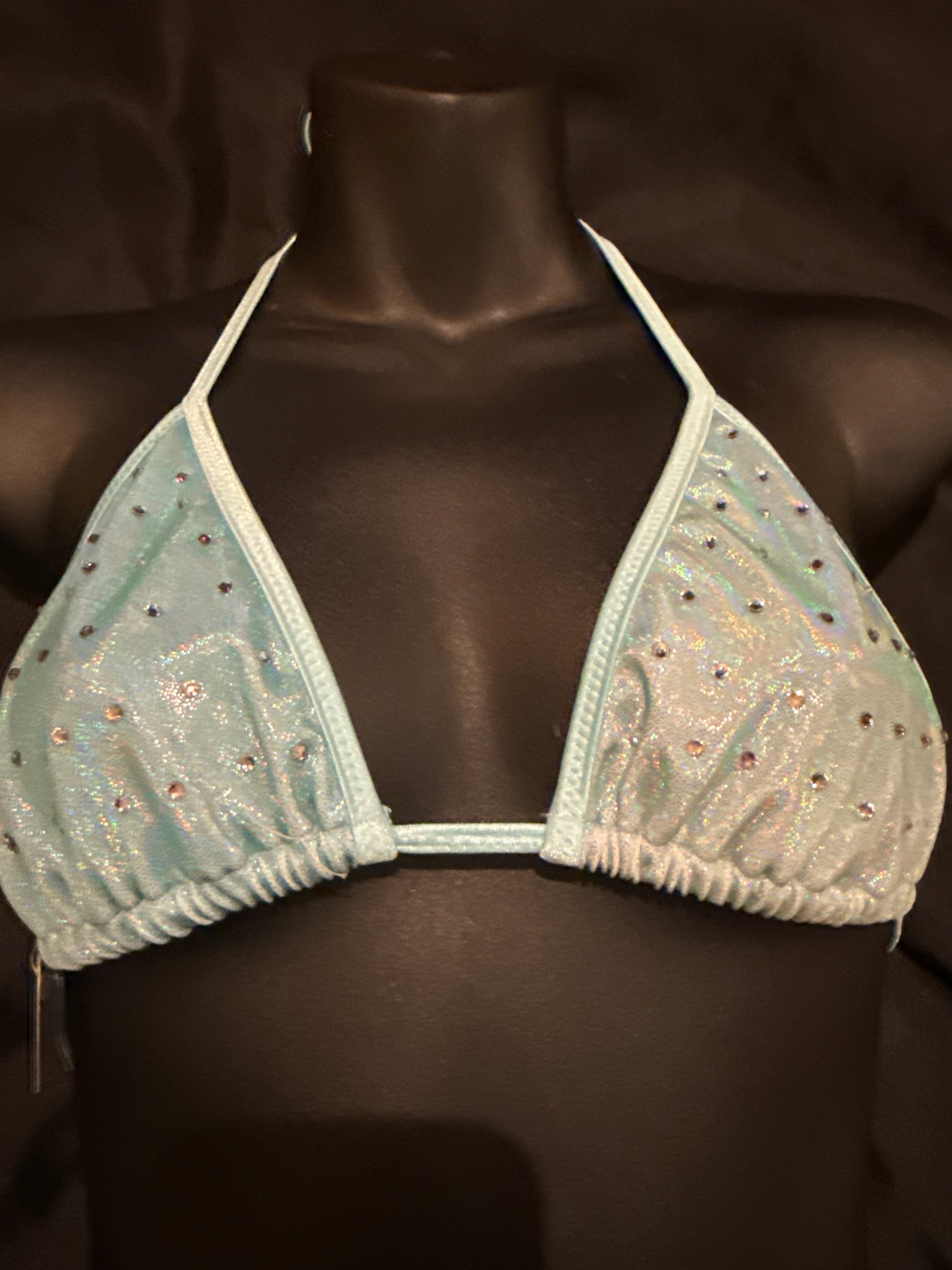 1038MR Rhinestone Triangle Top