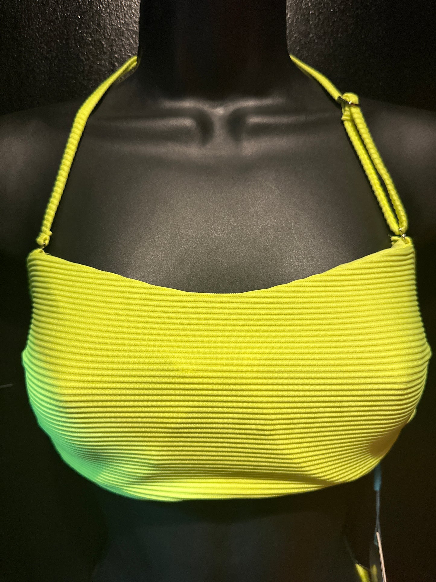 Underwire Bandeau Top - Neon Yellow Ribbed