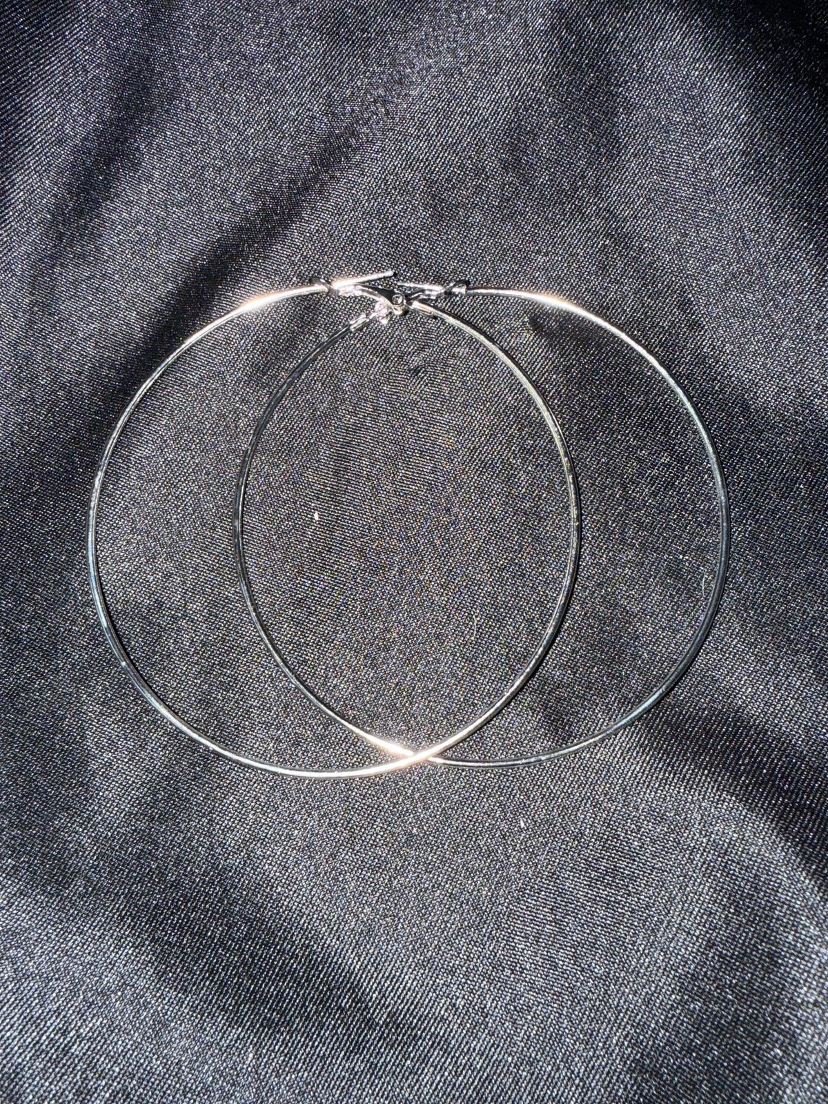 XL Silver Hoop Earrings