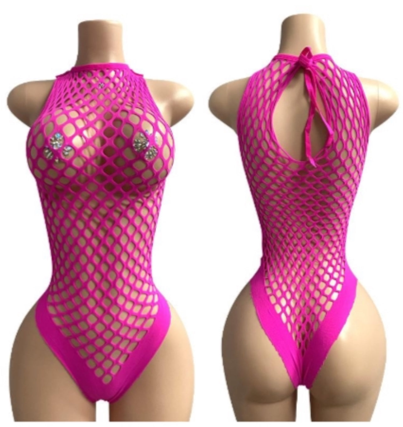 Net Romper - Hot Pink