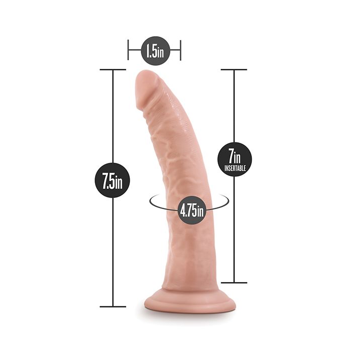 Dr Skin Glide 7.5" Self Lubricating Dildo-Vanilla