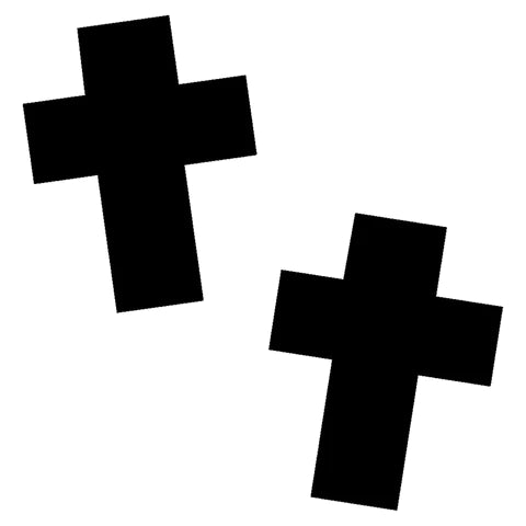 DOM SQUAD WET VINYL BLACK CRUCIFIX NIPPLE COVER PASTIES-The Edge OK