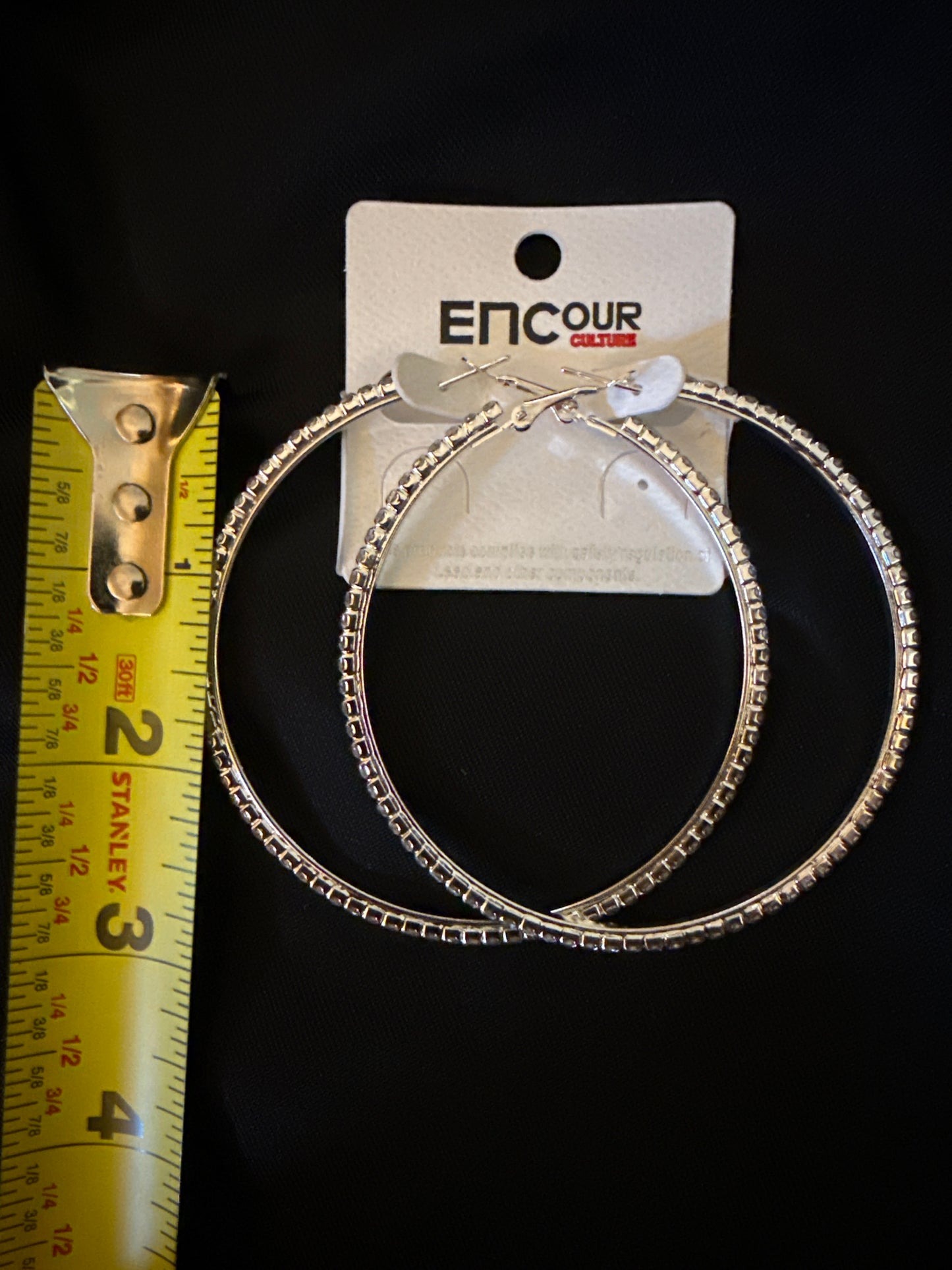 XL Silver Sparkle Hoops