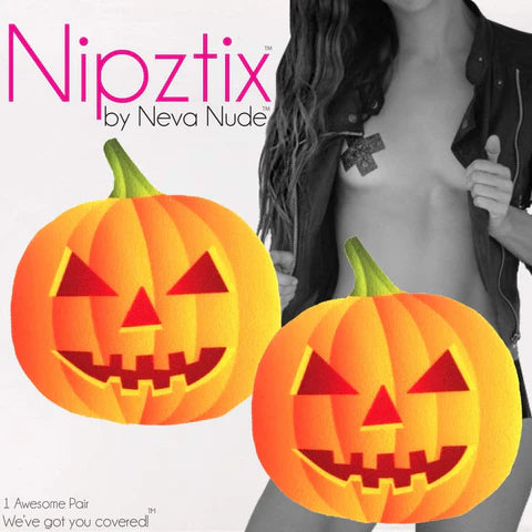 Freaking Awesome Blacklight Pumpkin Nipple Cover Pasties-The Edge OK