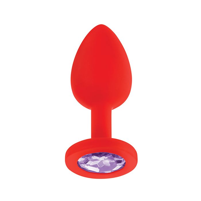 Jeweled Silicone Butt Plug w/Three Stones
