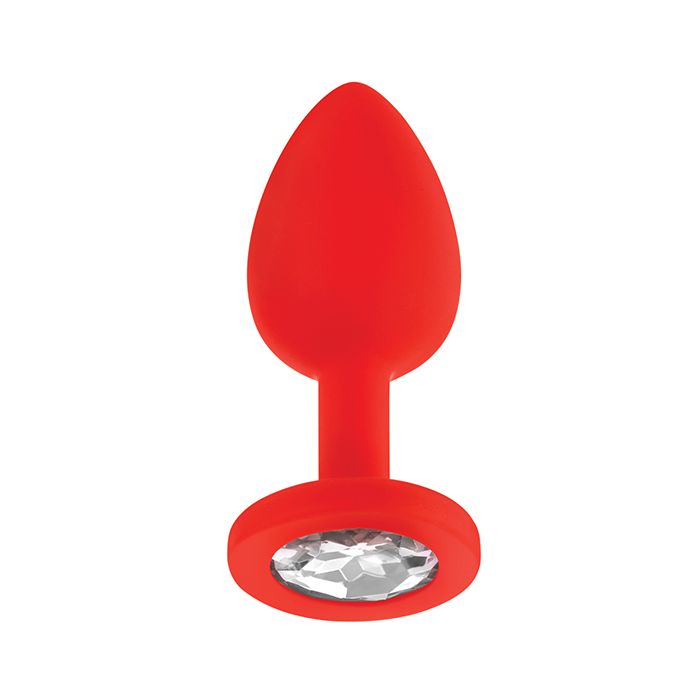 Jeweled Silicone Butt Plug w/Three Stones