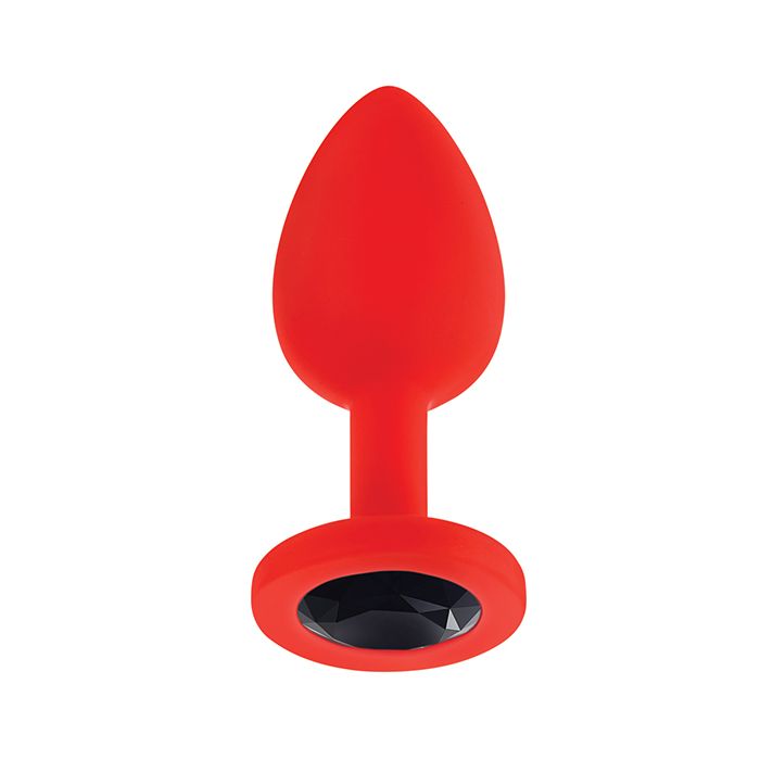 Jeweled Silicone Butt Plug w/Three Stones