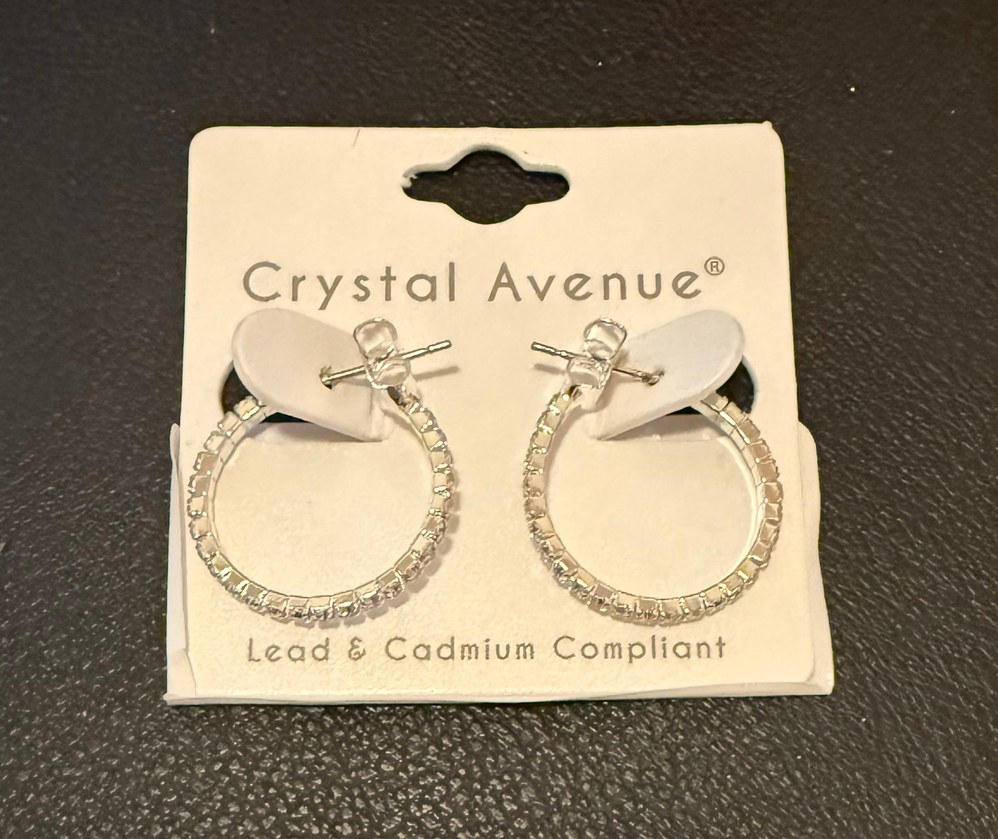 Crystal Avenue Rhinestone Hoop Earrings