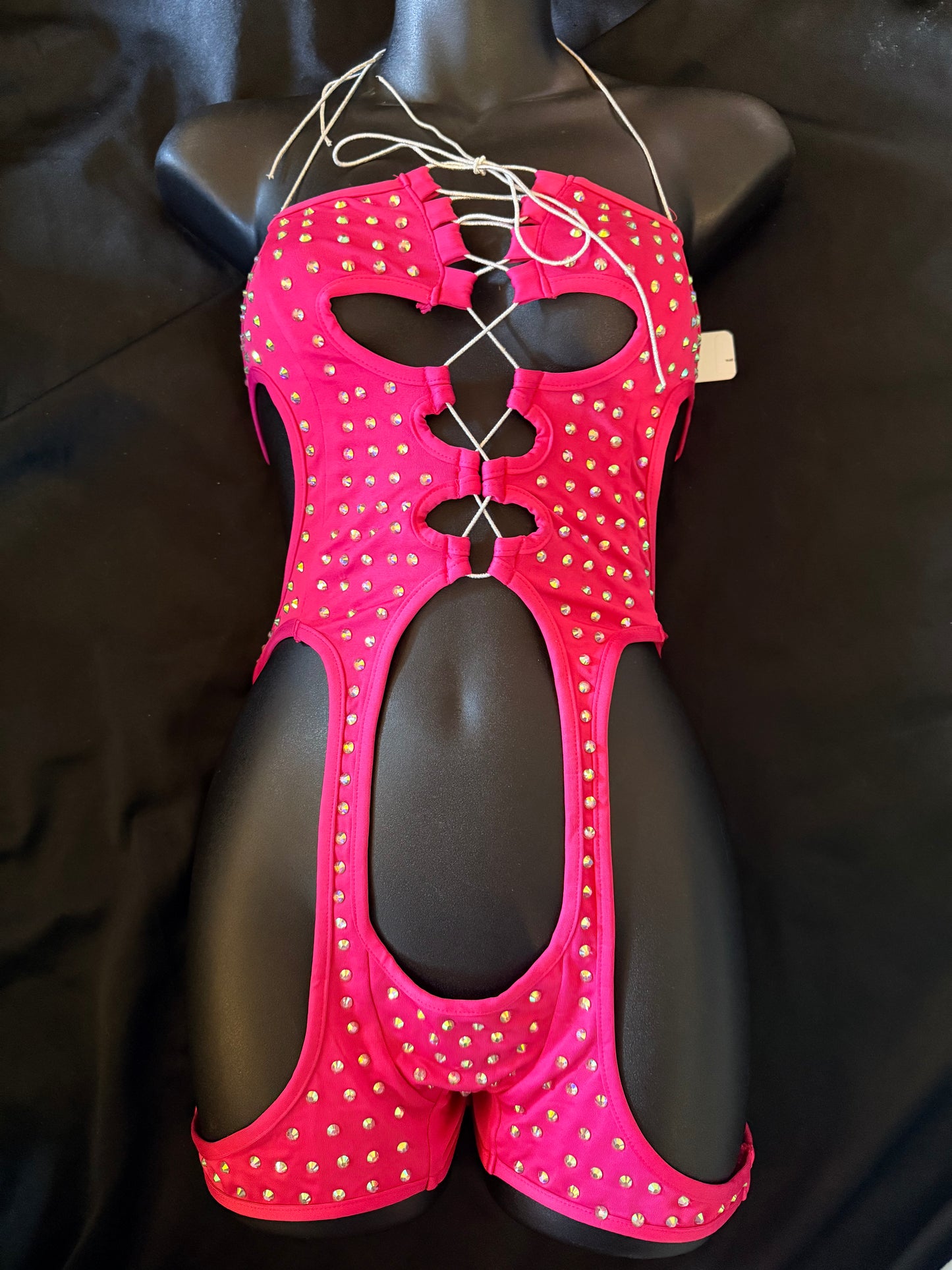 Rhinestone Thong Romper