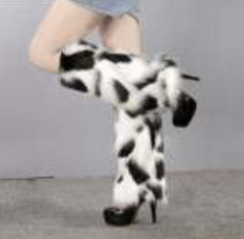 Multi-Color Fluffy Leg Warmer