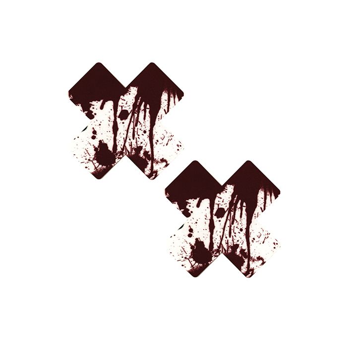 Blood Splatter X Red/White Pasties-The Edge OK