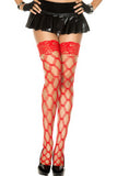 45437 Lace top with silicone multi strands spandex diamond net thigh high-The Edge OK