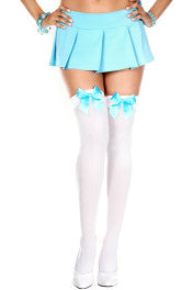 4742 Satin Bow Opague thigh high-The Edge OK