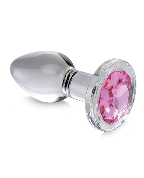 Booty Sparks Pink Gem Glass Anal Plug - Small-The Edge OK
