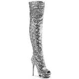Blondie-R-3011 - 6 inch thigh hi sequin boots (Gold or Silver)-The Edge OK