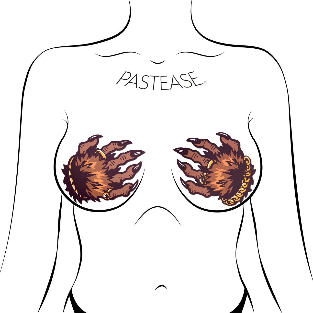 Pastease Monster Hands Pasties: Classy Werewolf Claws Nipple Covers-The Edge OK