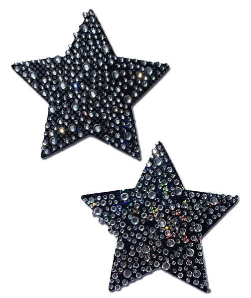 Pastease Star: Crystal Black Star Pasties-The Edge OK