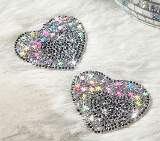 Rhinestone Heart with Neon Stars Pasties