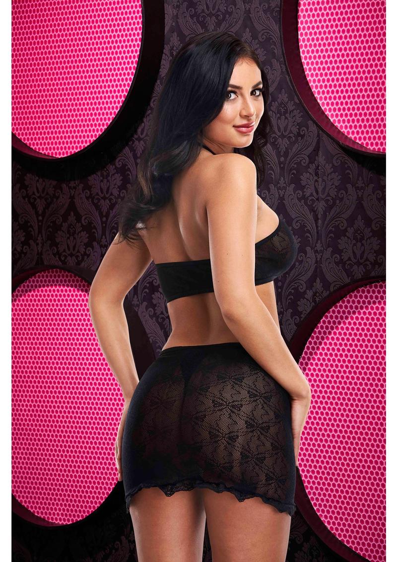 Jacquard Crop Top & Skirt Set