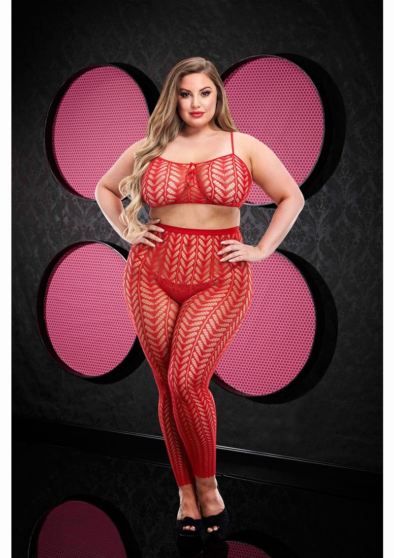 Jacquard Crop Top & Pants Set - Queen