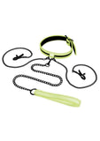 Glow in The Dark Collar with Nipple Clips and Leash-The Edge OK