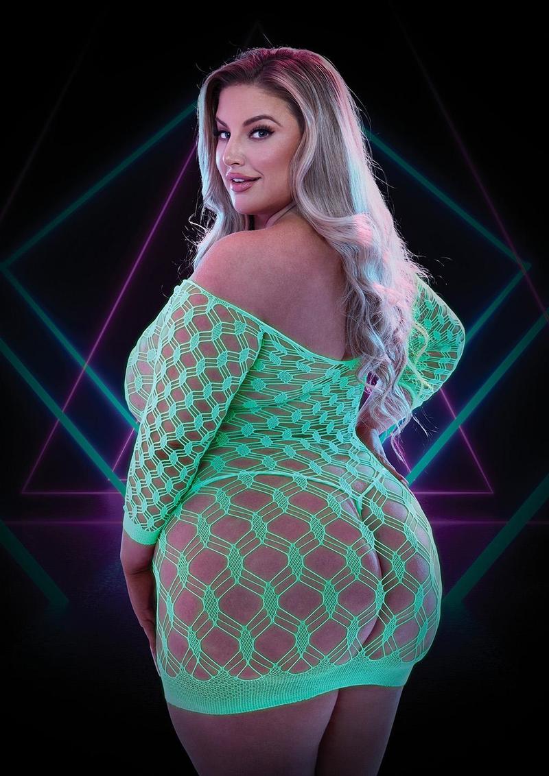GLOW IN THE DARK MINI DRESS - PLUS SIZE-The Edge OK