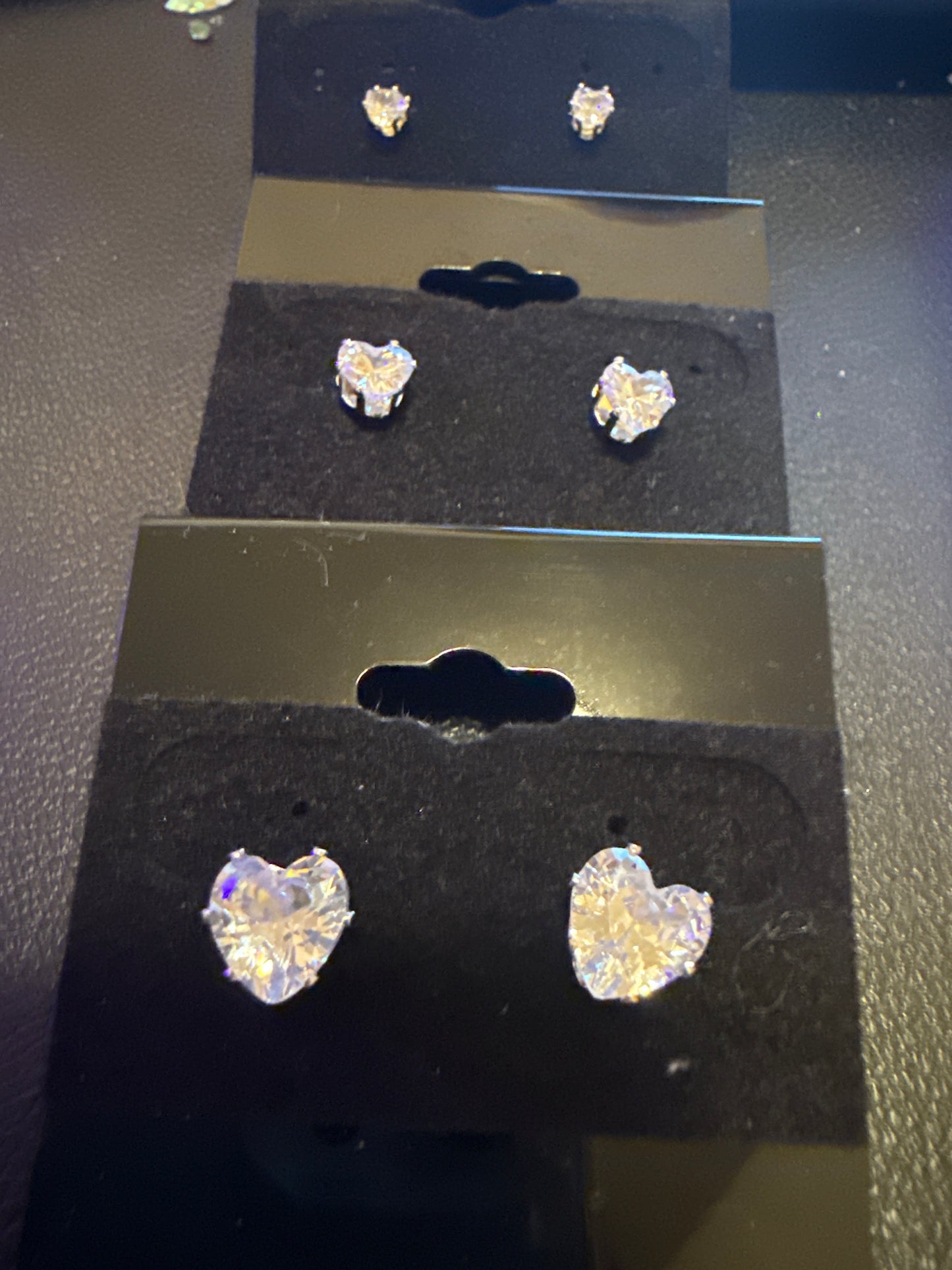 Heart Stone Stud Earring