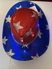 Patriotic Cowboy Hat w/Lights