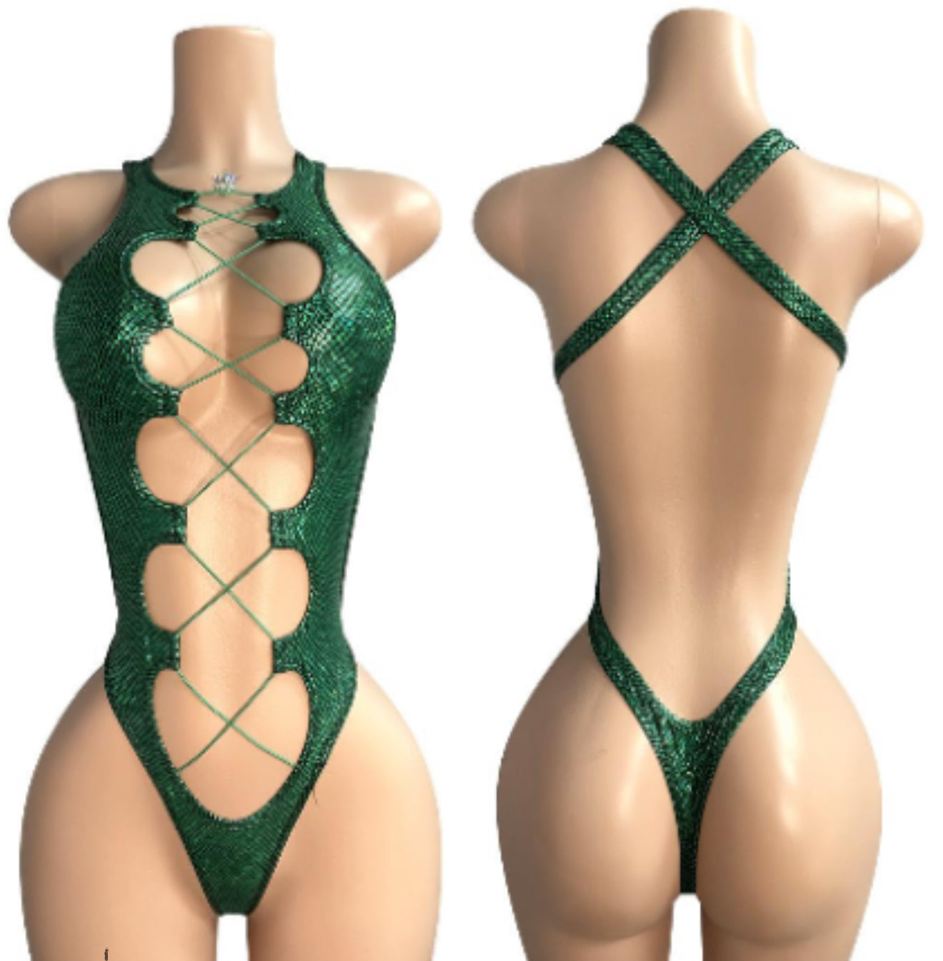 Center Cutout Thong Romper