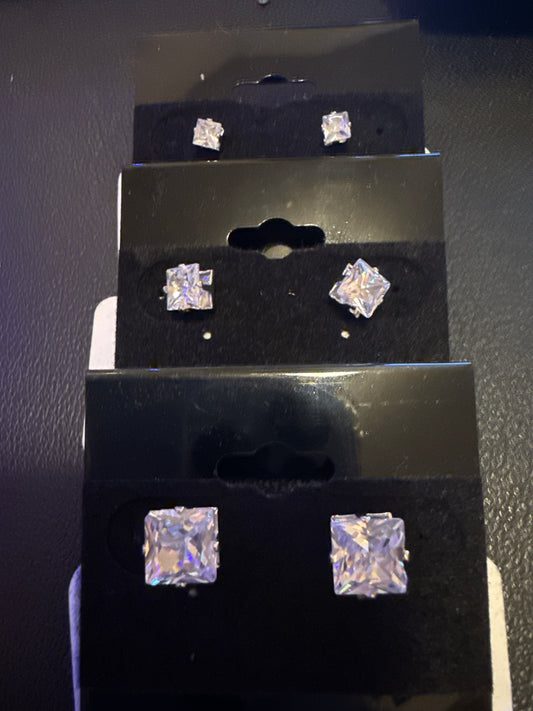 Stainless Steel Square Stud Earrings