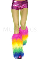 5538 Furry Rainbow Leg Warmers-The Edge OK
