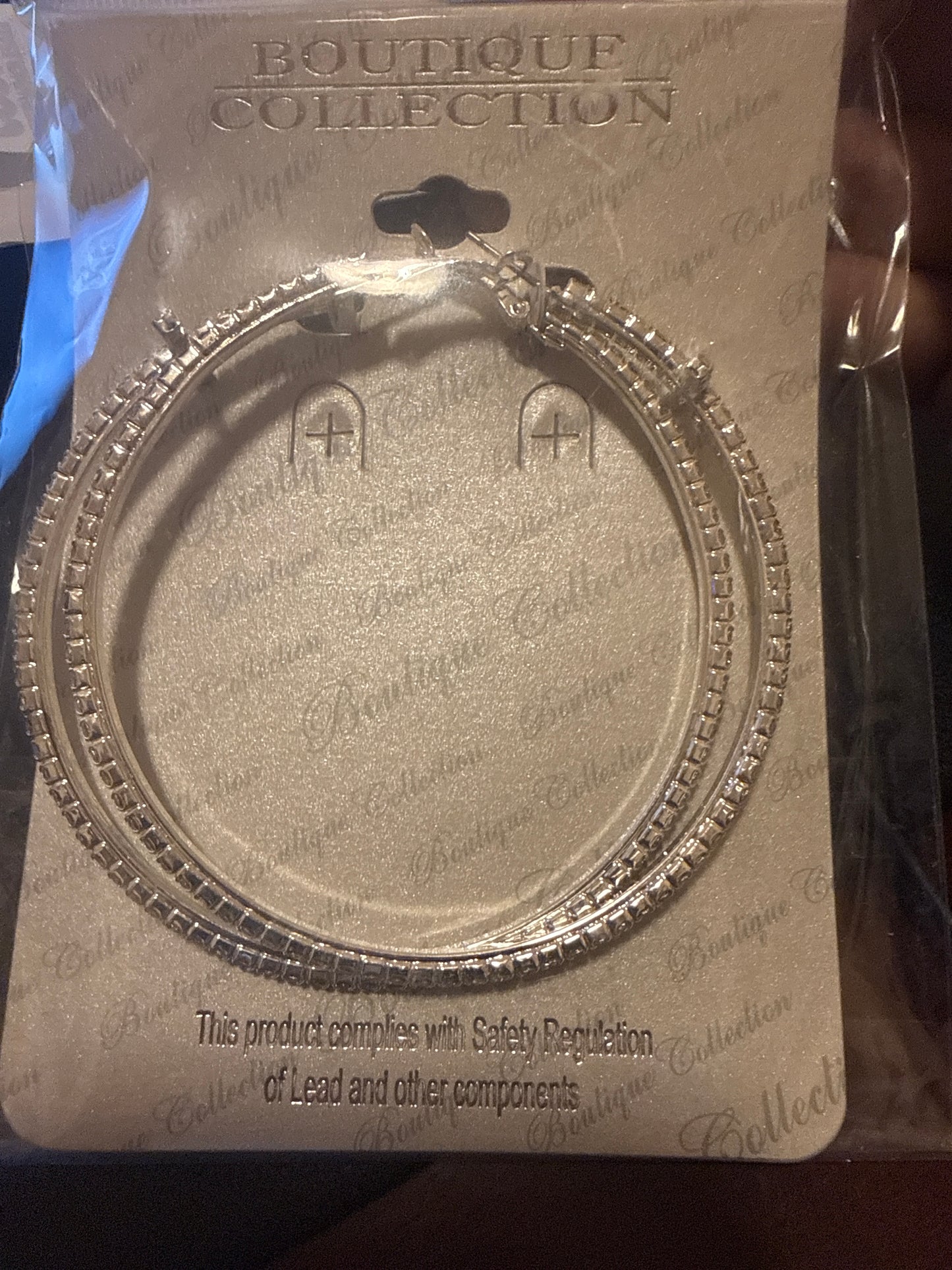 XL Silver Sparkle Hoops