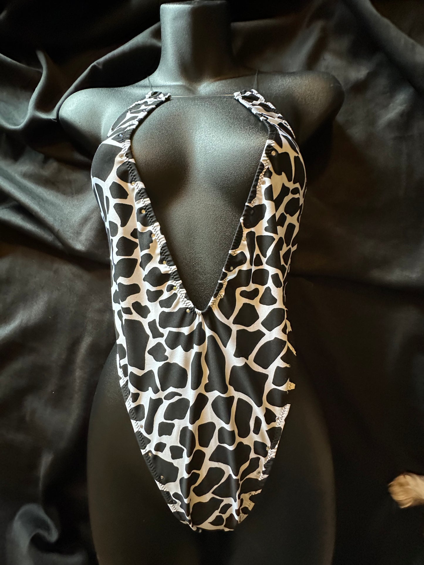 633 Clear Strap Romper with Rhinestones