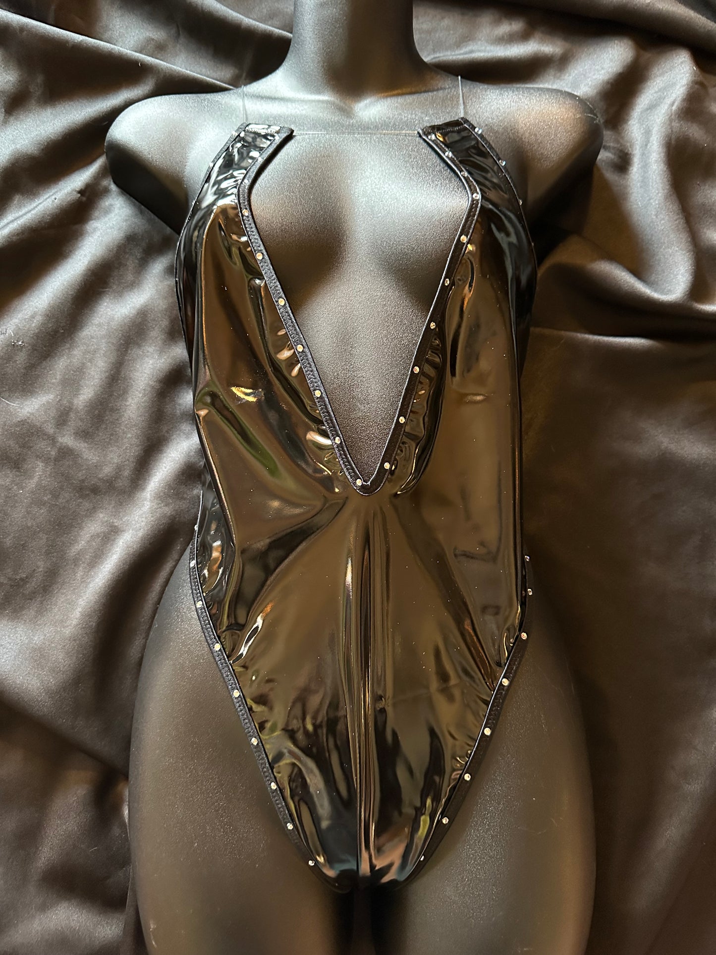 633 Clear Strap Romper with Rhinestones