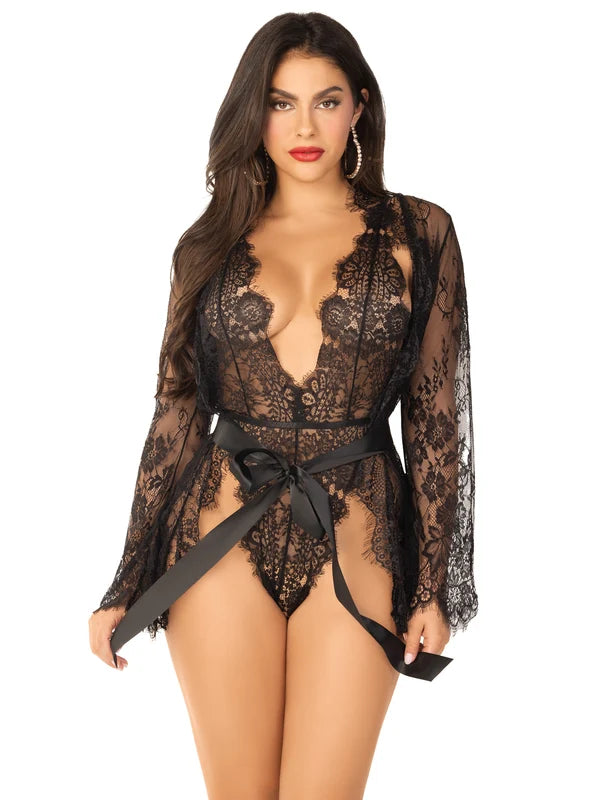 Lace Robe & Lingerie Set