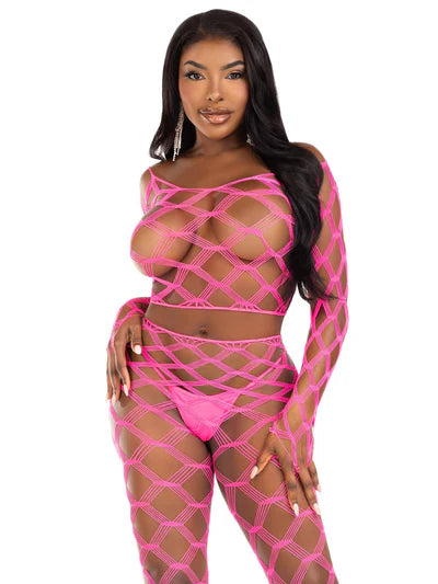Net Crop Top and Tights Set