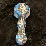 Blue Silicone Pipe with Skulls