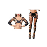 Beverly Hills Naughty Girl Side Straps Crotchless Legging - Black