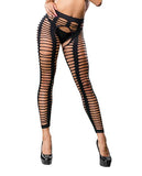 Beverly Hills Naughty Girl All Over Straps Crotchless Legging - Black-The Edge OK