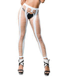 Beverly Hills Naughty Girl All Over Straps Crotchless Legging - White-The Edge OK