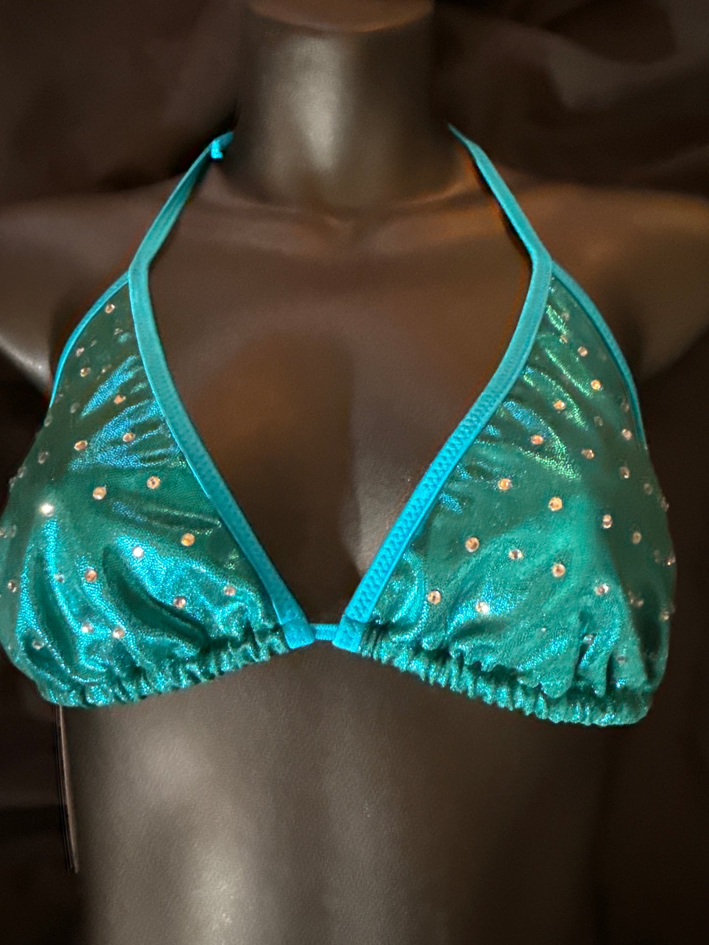 XL Rhinestone Triangle Bikini Top