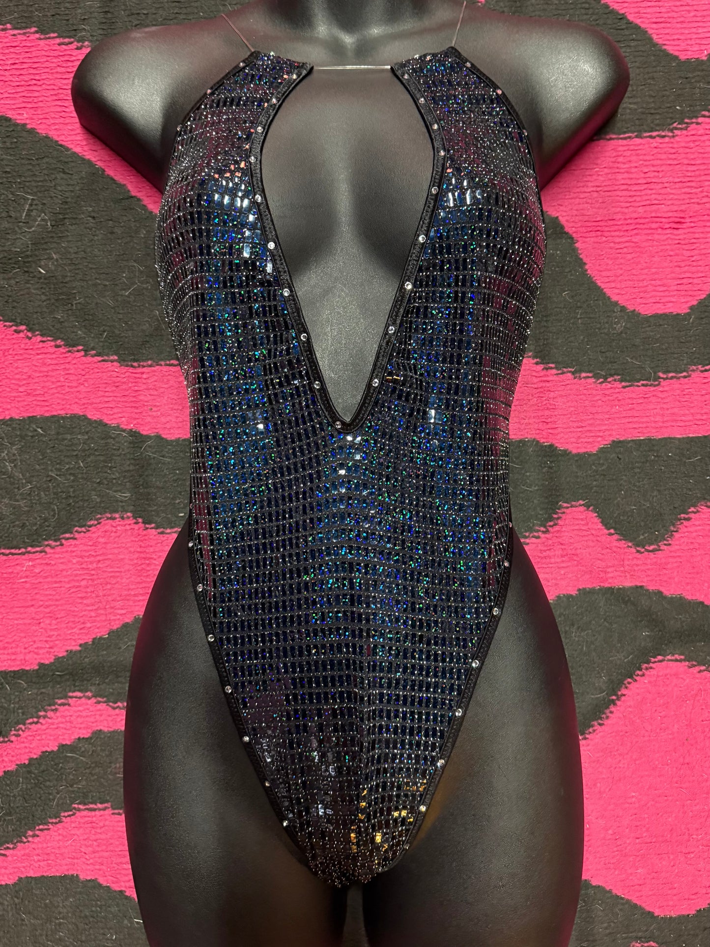 633 Clear Strap Romper with Rhinestones