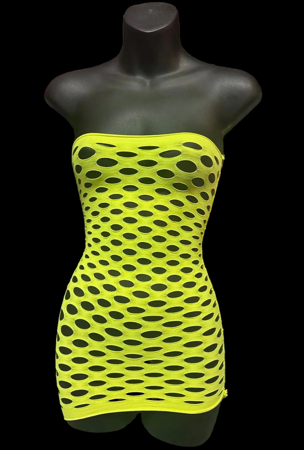 Pothole Fishnet Mesh Lingerie Tube Dress