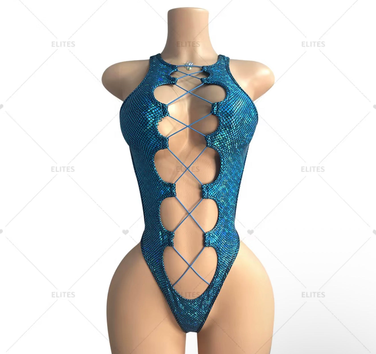 Center Cutout Thong Romper