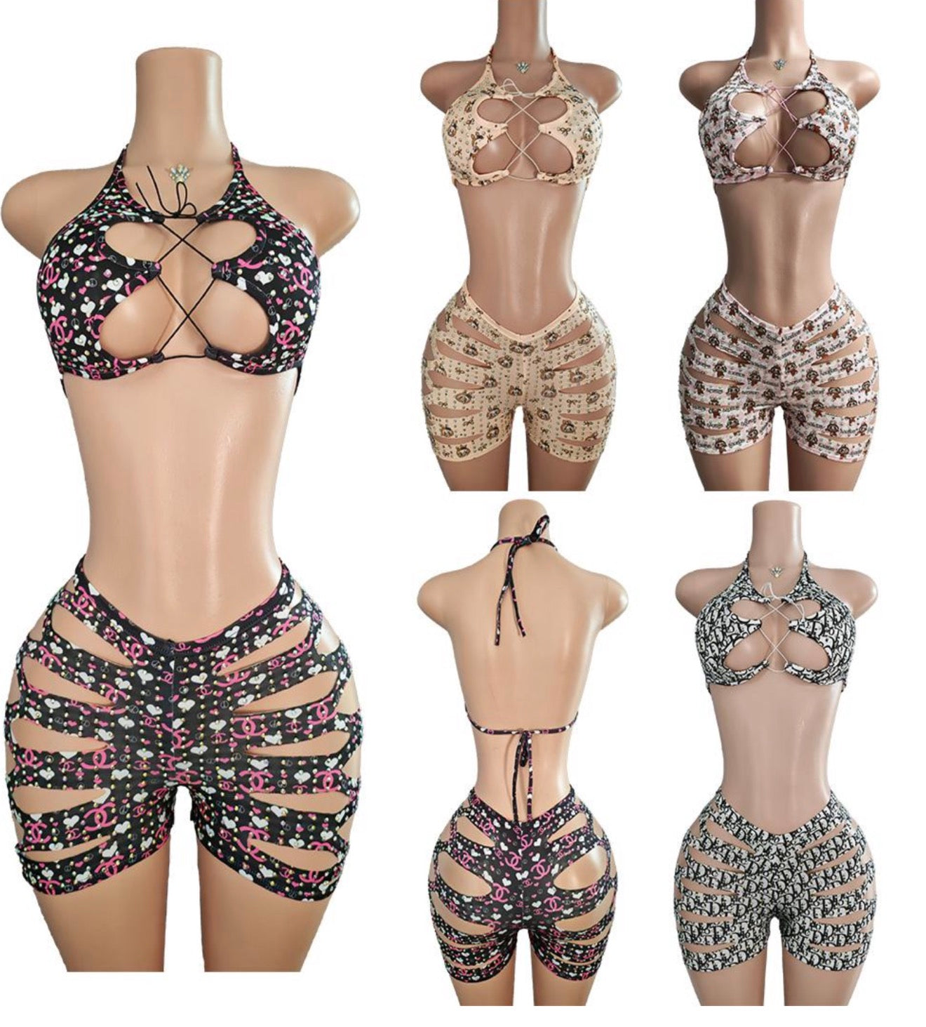 Designer Shredded Short Set