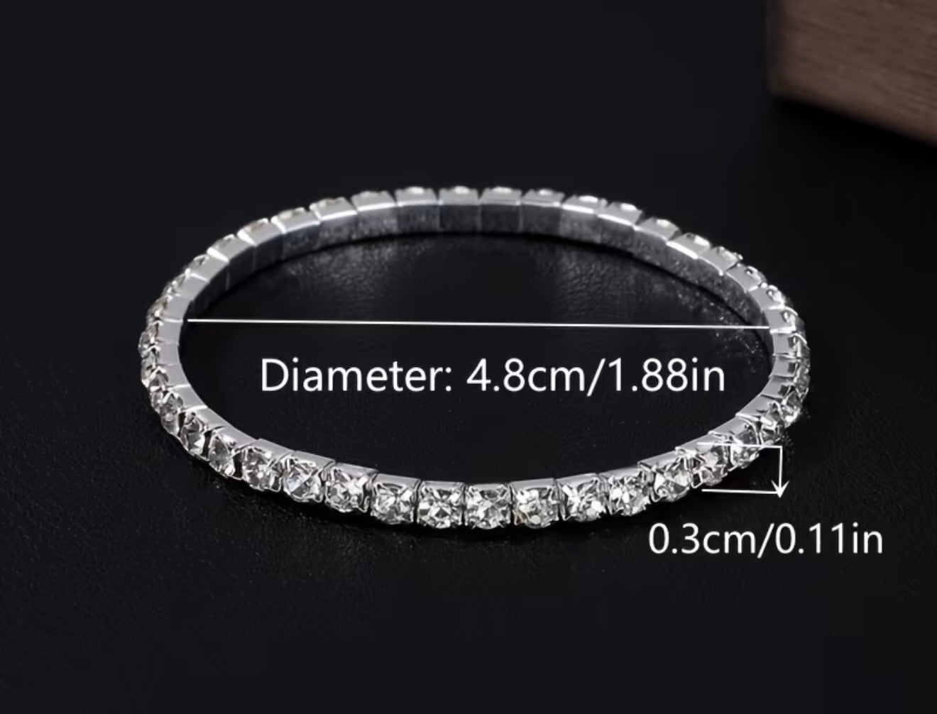 Silver Stretch Rhinestone Bracelet