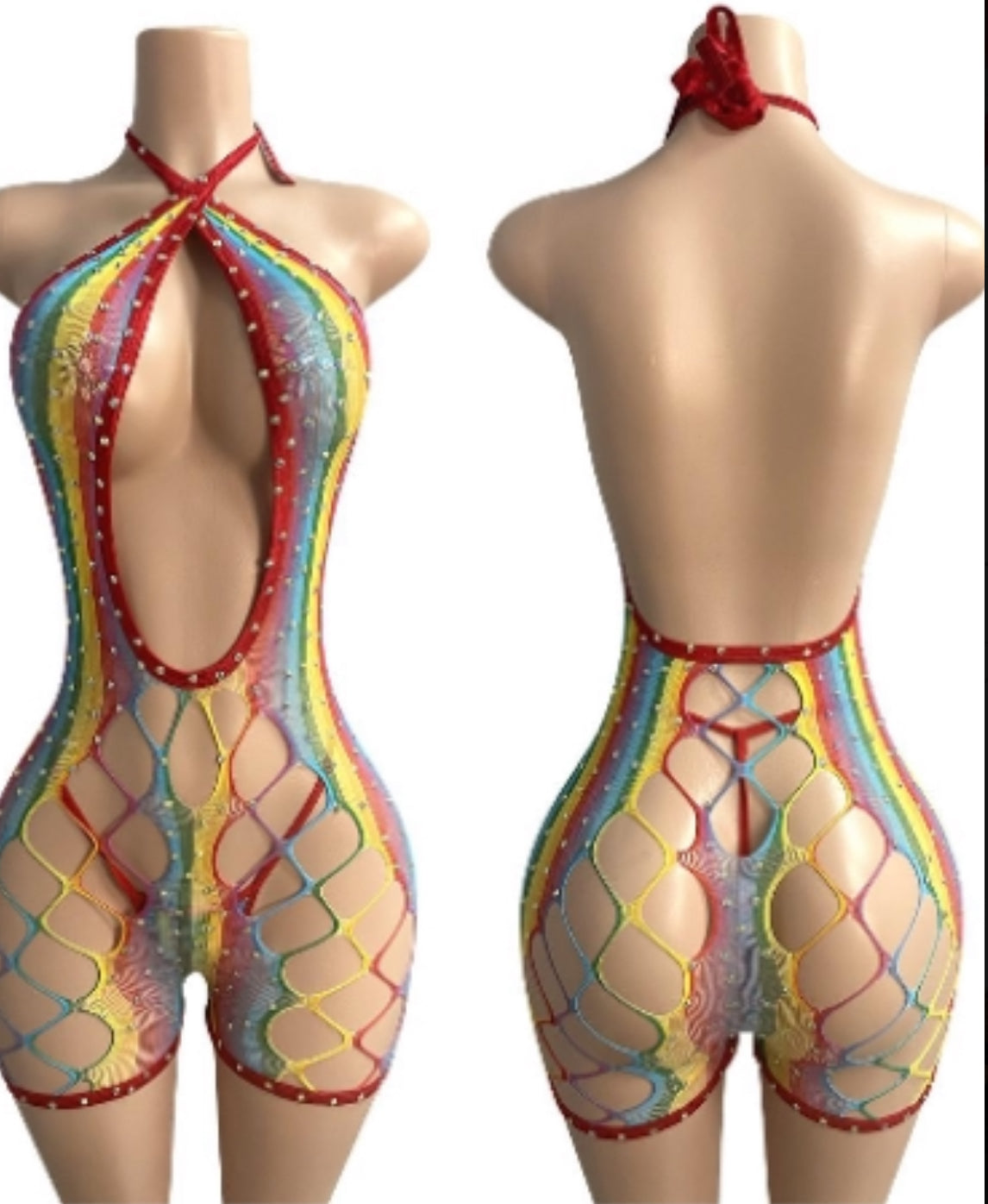 Ultra Bling Fishnet Romper