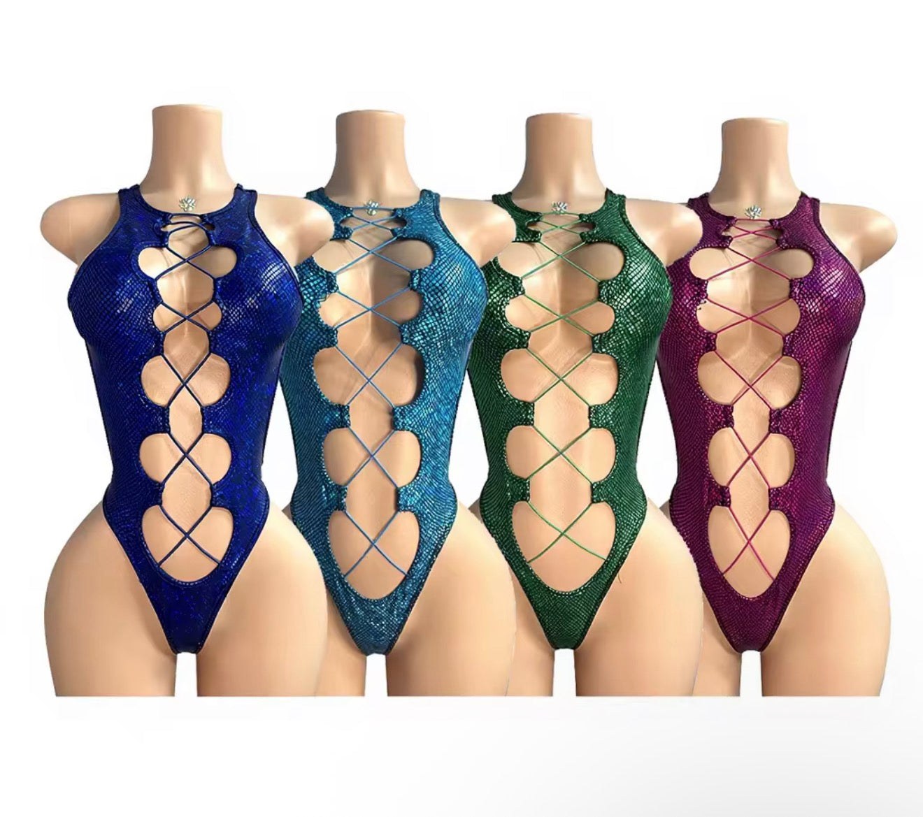 Center Cutout Thong Romper