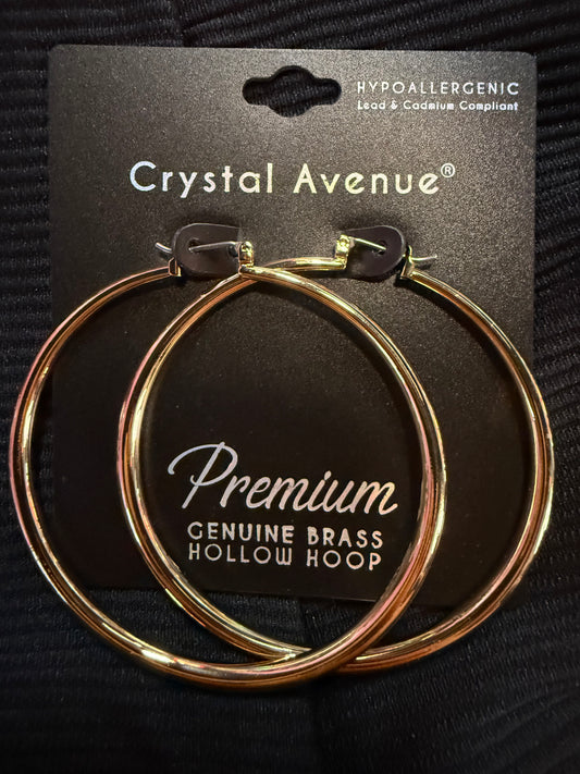Premium Brass Hoop Earrings