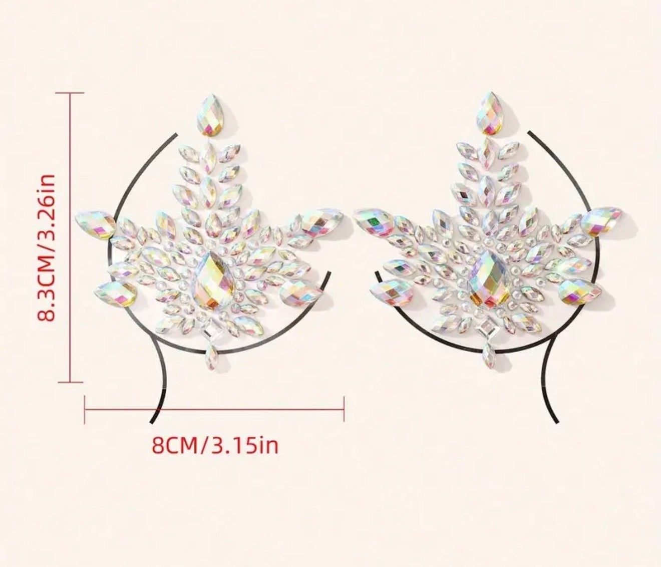 Body / Nipple Cover Jewels - Iridescent color